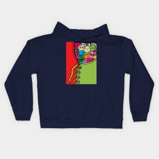 doodle monsters hiding in sneaker Kids Hoodie